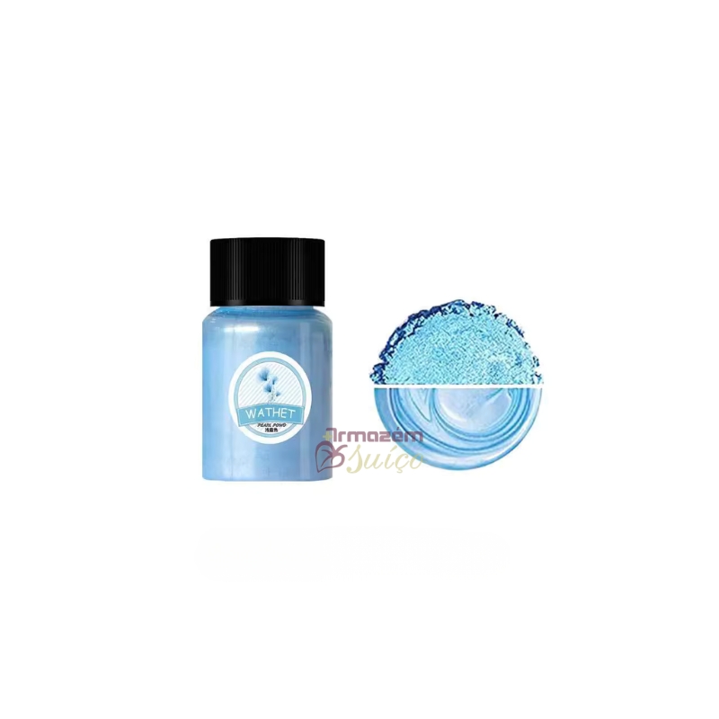 Foto Mica Perolada  Wathet - Azul Claro - Pigmento para Saboaria - Cosméticos - Artesanato - 10 Gr