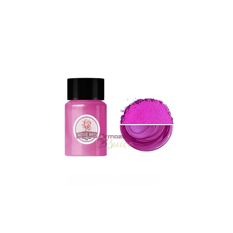 Foto Mica Perolada Rose Red - Rosa Vermelho - Pigmento para Saboaria - Cosméticos - Artesanato - 10 Gr