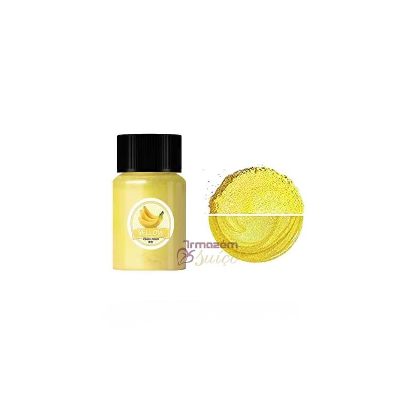Foto Mica Perolada  Yellow - Amarelo - Pigmento para Saboaria - Cosméticos - Artesanato - 10 Gr