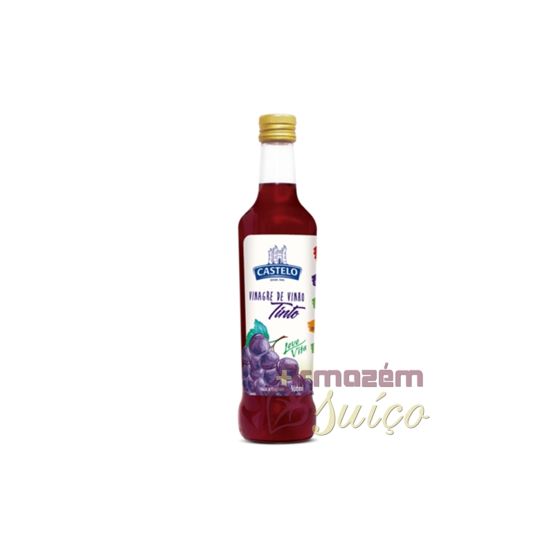 Foto Vinagre De Vinho Tinto 100 Por Cento Natural Castelo Leve Vita 500ml