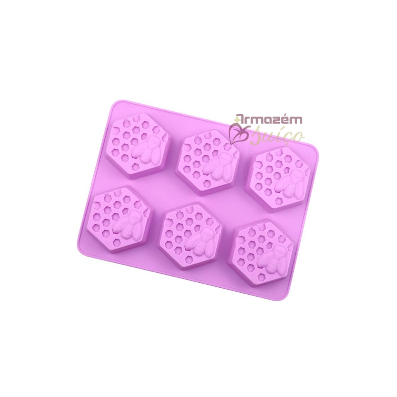 Foto Molde de Silicone Favo de Mel 6 Cav.