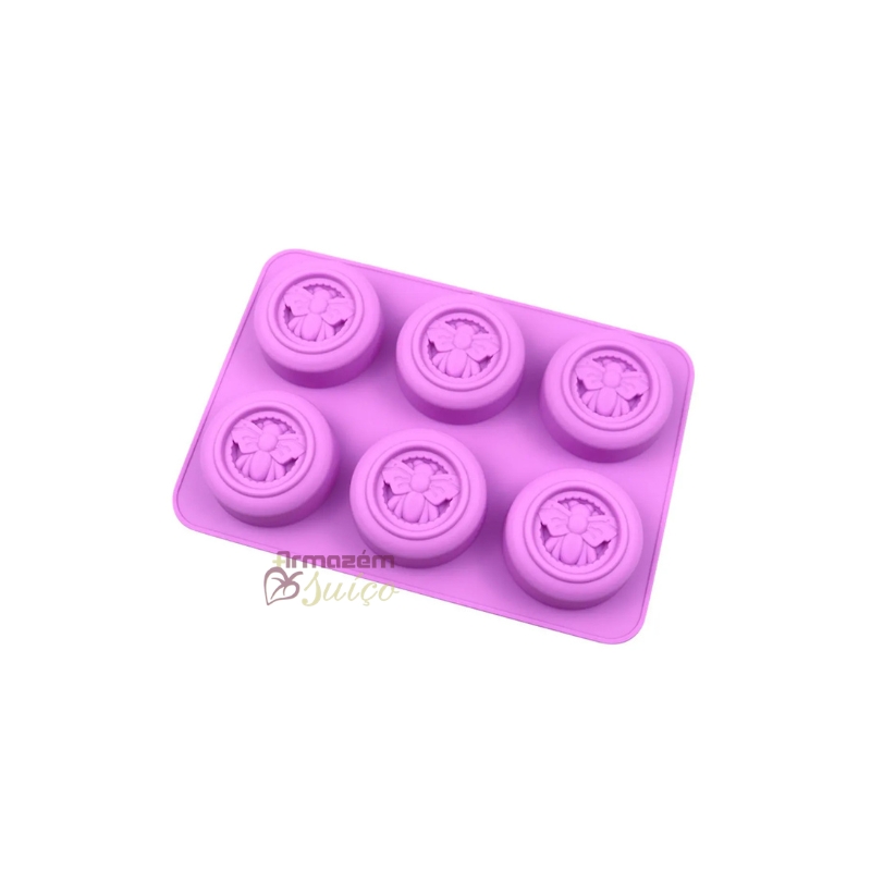 Foto Molde de Silicone Abelha Redondo 6 Cav.