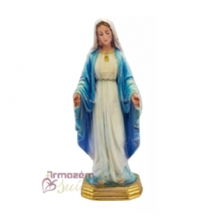 Foto Enfeite Auto Colante N. Sra. das Graças Imagem Metal 6,5cm - Dourado