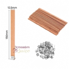 Foto Pavio de Madeira Premium 12,5 MM X 150 MM  AS-12 C/ 10 Und.