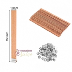Foto Pavio de Madeira Premium 15 MM X 150 MM  AS-15 C/ 10 Unid.