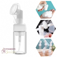 Foto Frasco Pump Espumador com Escovinha de Silicone para Skin Care - 100 ml
